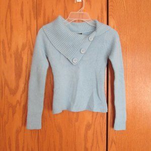 I-DOLL WOMEN'S JUNIOR'S SIZE S SWEATER LIGHT SKY BLUE ANGORA BLEND TOP